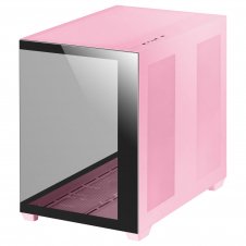 Mars Gaming MCV4 Rosa, Torre Gaming Custom XXL E-ATX, Ventana Cristal Templado Lateral y Frontal Sin Marco, Estructura Modular Doble Cámara