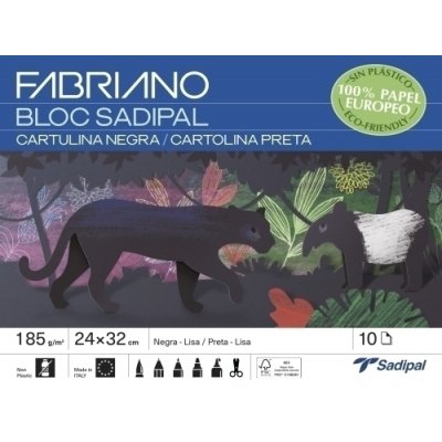 BLOC 10 HOJAS MANUALIDADES CARTULINA NEGRA FABRIANO S0400004