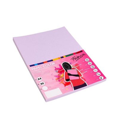 FABRISA Paq.100h papel color 80g A4 lavanda