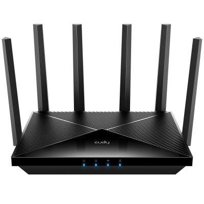 Cudy Router WiFi 7 2.5G Dual Band BE6500 - Velocidad hasta 1000Mbps - 4 Puertos - 6 Antenas Fijas de 5dBi - Tecnologia MU-MIMO -