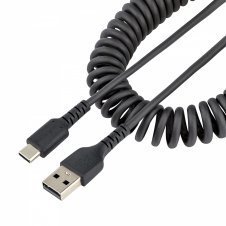 StarTech.com Cable de 1m de Carga USB A a USB C, Cable USB Tipo C Rizado de Carga Rápida y Servicio Pesado, Cable USB 2.0 A a USBC, de Fibra de Arami