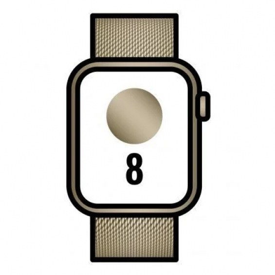 Apple Watch Series 8/ GPS/ Cellular/ 41mm/ Caja de Acero Inoxidable Oro/ Correa Milanese Loop Oro