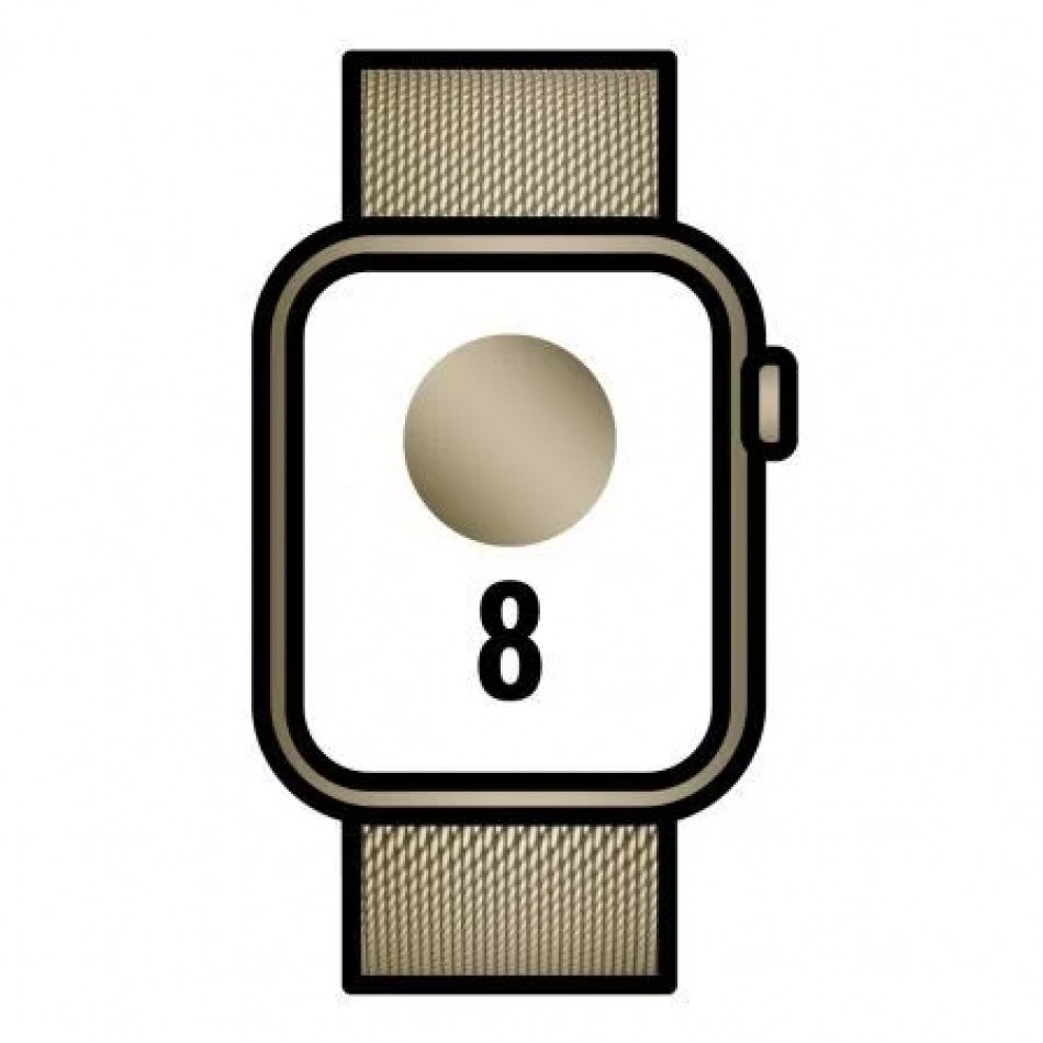 Apple Watch Series 8/ GPS/ Cellular/ 41mm/ Caja de Acero Inoxidable Oro/ Correa Milanese Loop Oro