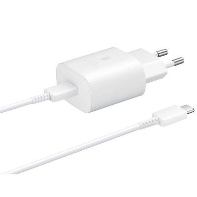 Cargador samsung ep - ta800xwegww usb tipo c blanco 25w cable incluido