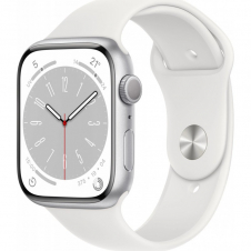 apple watch series 8 gps caja de aluminio plata 41mm, color de correa blanco correa deportiva