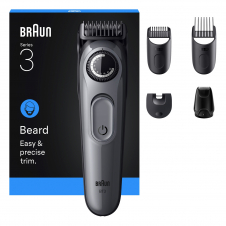 Braun BeardTrimmer 3 BT3560 depiladora para la barba Batería 40 2 cm Negro, Gris