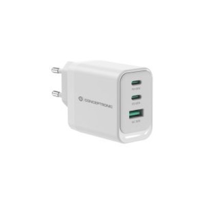 CARGADOR DE PARED QUICK CHARGE 3.0 PD PPS 2 PUERTOS USB-C 1 PUERTO USB-A CONCEPTRONIC ALTHEA 65W