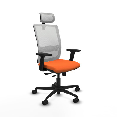 Haches traslack malla blanca bali naranja brazos 2D base nailon cabecero malla 2D ruedas 65mm nailon