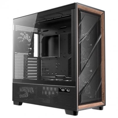 Caja antec flux pro_euv wood atx 2xusb3.0 sin fuente negro