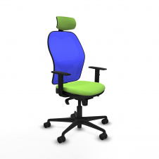 Piqueras y Crespo Jorquera sincro malla azul bali pistacho brazos 1D base nailon cabecero 2D ruedas 65mm nailon