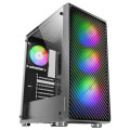 CAJA ATX SEMITORRE GAMING MARS GAMING MC-F BLACK FRONTAL METAL MESH 3 VENTILADORES ARGB 120mm +1 TRA