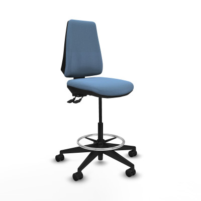 Taburete Elche AS bali azul cielo base piramidal ruedas 65mm nailon