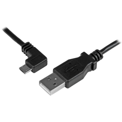 Cable de 0,5m Micro USB Acodado a la Izquierda para Carga y Sincronización de Smartphones o Tablets