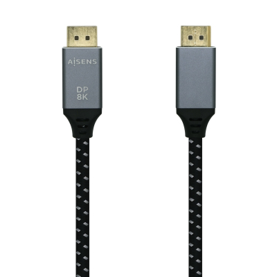 Cable Displayport V1.4 8k@60hz, DP/M-DP/M, Gris/Negro, 3.0m