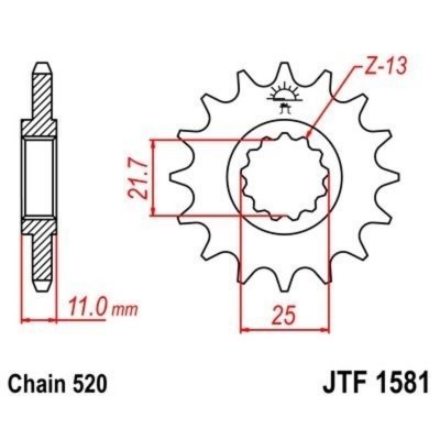 Piñón JT F1581 de acero con 14 dientes JTF1581.14