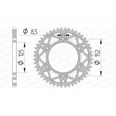 Corona AFAM aluminio ultraligera autolimpiable 39300 - Paso 520 39300+50