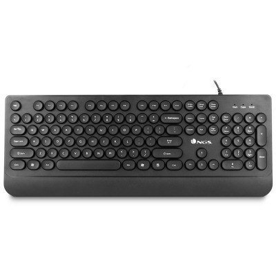 NGS Dot Teclado USB - 104 Teclas de Membrana - Reposamuñecas - Cable de 1.40m - Color Negro