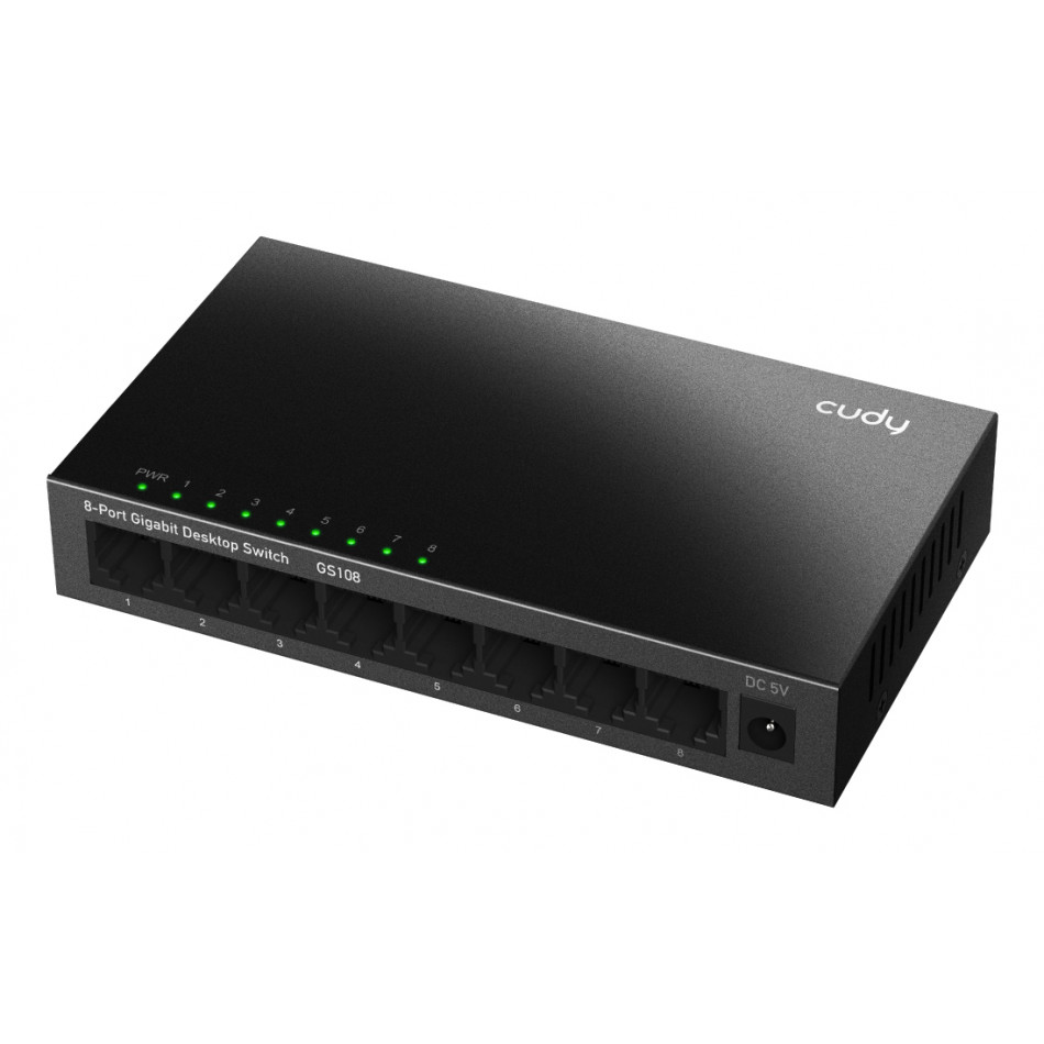 CUDY Switch Gigabit Ethernet GS108 de 8 puertos