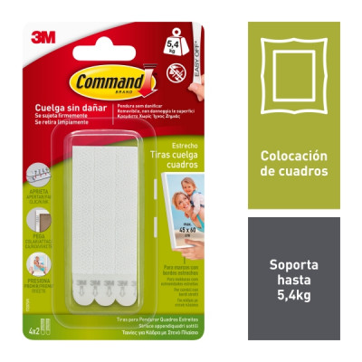 Command Tiras Adhesivas para Colgar Cuadros - Color Blanco