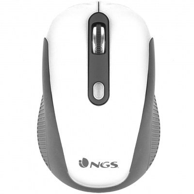 Raton inalambrico ngs hazewhite - optico - 800 - 1600 dpi - 2.4ghz - 3 pulsadores + scroll - receptor nano usb - pila 1xaa - blanco