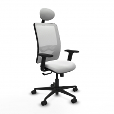 Piqueras y Crespo Zulema sincro malla blanca bali blanco brazos 2D base nailon cabecero fijo ruedas 65mm nailon