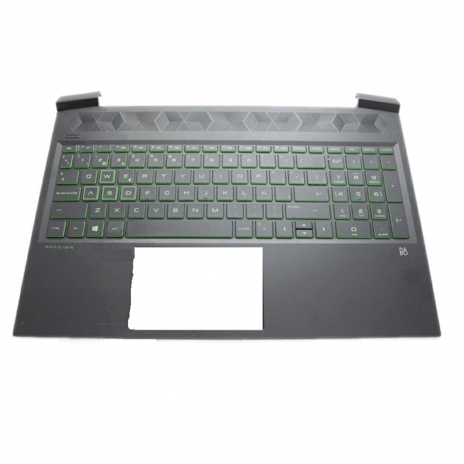Top case + teclado HP 15-EC Negro teclas en verde L72598-071