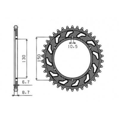 Coronas OEM de repuesto en acero SUNSTAR SPROCKETS 1-5601-39