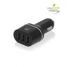 Cargador usb ewent para coche - 3 puertos - 24w - smart ic - negro