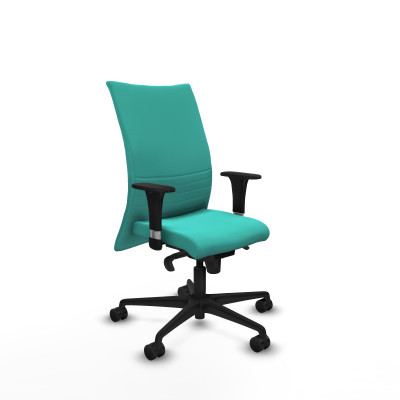Albacete confidente XL sincro similpiel turquesa brazos 1D cromados base nailon ruedas 65 mm nailon