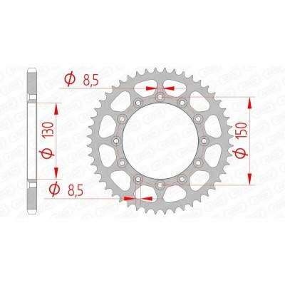 Corona AFAM acero estándar 12323 - Paso 520 12323-45