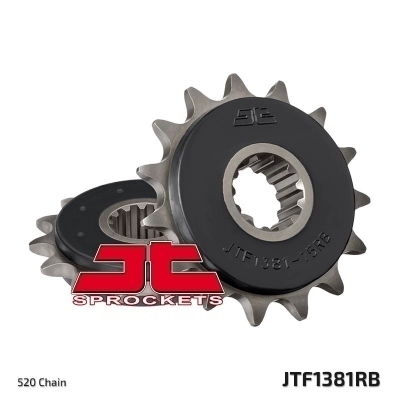 Piñón con goma anti-ruido JT SPROCKETS acero 1381 - Paso 520 JTF1381.15RB