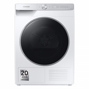 Secadora con bomba de calor Samsung DV90T8240SH/S3, 9kg, clase A+++, 194 kWh año, 62dB, 19 programas, Inverter, display, Wifi, blanco