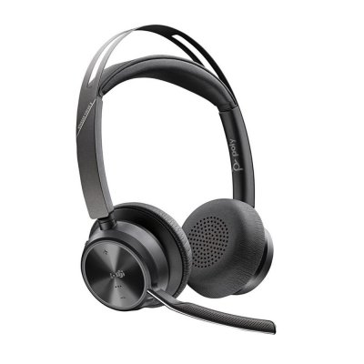 Auriculares poly voyager focus 2 usb - c - c con certificación microsoft teams + adaptador usb - c - a + base de carga