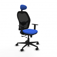 Piqueras y Crespo Jorquera traslack malla negra bali azul brazos 1D base nailon cabecero fijo ruedas 65mm nailon