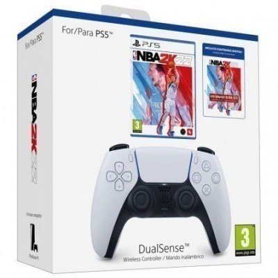 Gamepad Inalámbrico Sony DualSense para PS5 + Juego NBA 2K22 Edición Estándar + Lote Jumpstart NBA 2K22/ Blanco