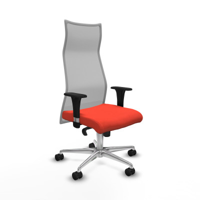 Albacete malla XL sincro malla gris bali naranja oscuro brazos 1D base aluminio ruedas 65mm nailon