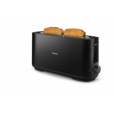 Philips Daily Collection Tostadora de plástico con ranura larga y función para panecillos