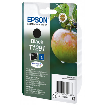 CARTUCHO TINTA EPSON T129140 NEGRO 11.2ML SX420W SX425W SX525WD SX620FW B42WD BX305F BX305FW BX320FW BX525WD BX625FWD BX925FWD MANZANA - T1291