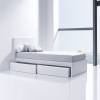 Cama junior 90x200 cm con cajones inferiores · KUBO White · Alondra