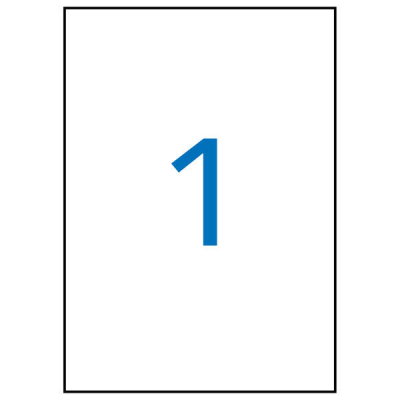 Apli Pack de 100 Etiquetas Rectangulares 210x297mm - Adhesivo Removible - Cantos Rectos - Color Blanco