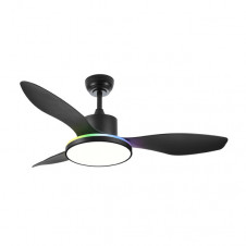 Ventilador Dc 48+7w Mandala Negro 3asp 120d 4080l 3000-4500-6500k+rgb Remo+r.int+memo+temp