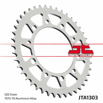 Corona JT Aluminio negro JT 1303 con 46 dientes JTA1303.46BLK