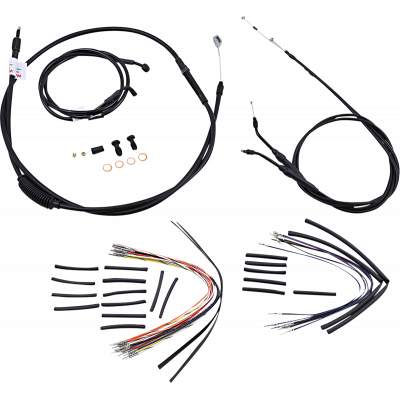 Kit completo líneas/cables en vinilo negro para manillar Ape Hanger BURLY BRAND B30-1038