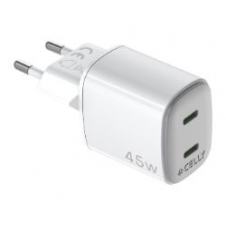 Cargador Pared CELLY 2USB-C 45W Blanco (UPTC2USBC45WWH)