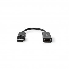 NEDIS CABLE DISPLAYPORT MACHO | SALIDA HDMI ™ | 4K@30HZ | NIQUELADO | 0.20 M | REDONDO | PVC | NEGRO