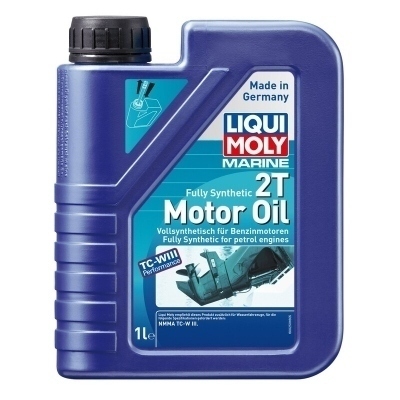 Botella 1L aceite de motor 2T marine 100% sintético Liqui Moly NMMA TC-W3 Biodegradable 25021