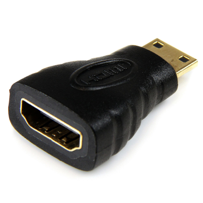 Adaptador Mini HDMI a HDMI -HDMI Ultra HD 4K 30Hz de Alta Velocidad - HDMI 1.4 - Conectores Chapados en Oro - Adaptador HDMI UHD 4K - Negro