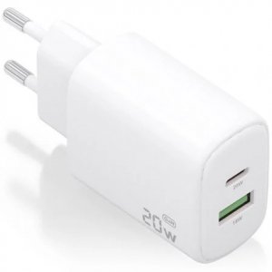 Aisens Cargador GaN 20W USB-C PD 3.0 USB-A QC3.0