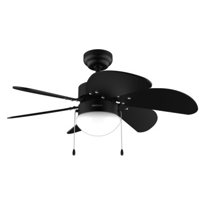 Cecotec EnergySilence Aero 3600 Vision Full Black Ventilador de Techo con 6 Aspas y Lampara Integrada - 50W - Diametro de 36 - 3 Velocidades - Modo Invierno/Verano - Control por Cadena - Color Negro
