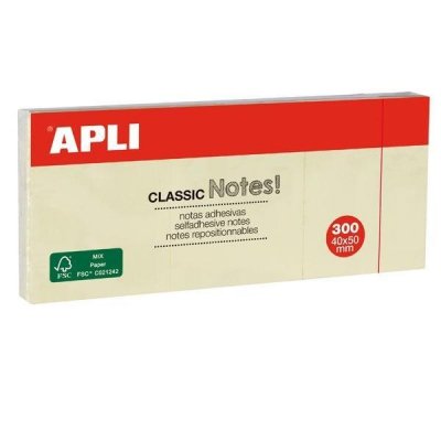 Notas Adhesivas Apli 10977/ 4 x 5cm/ 12 unidades/ Amarillas